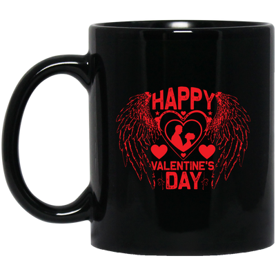 Happy Valentine's Day, Angle Swings, Evil Swings, Valentine's Day, Trendy Valentine Black Mug