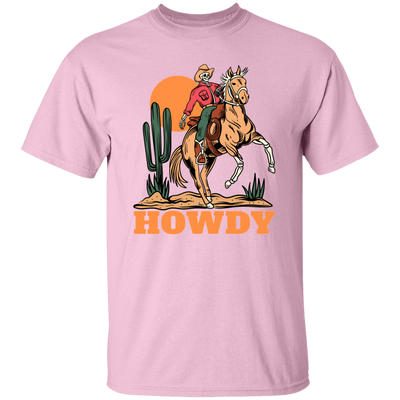 Howdy Cowboy, Cowboy In Desert, Cowboy With Horse Unisex T-Shirt