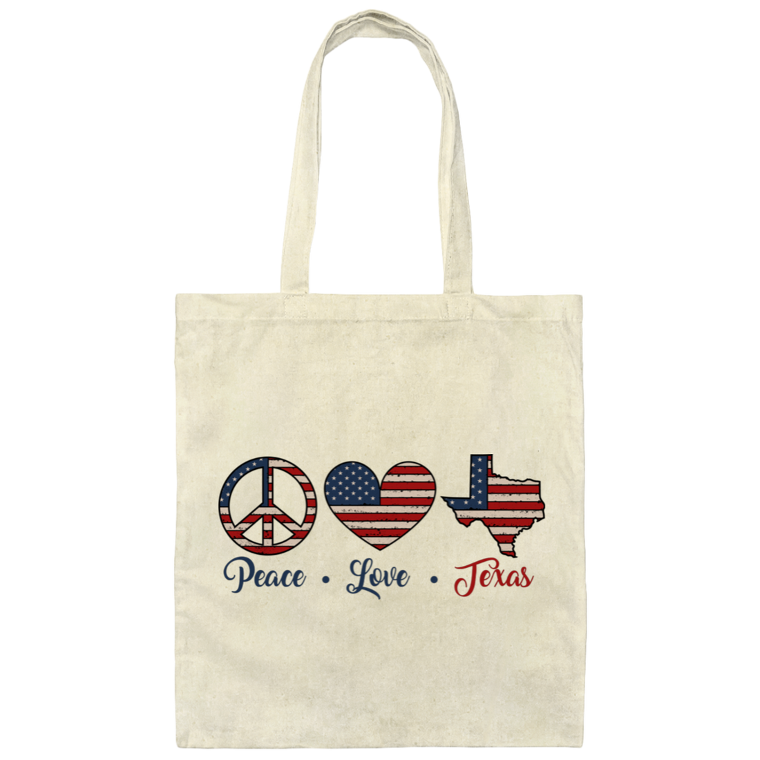 Peace Love Texas, Texas State, America Lover Canvas Tote Bag