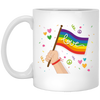 Pride Month, LGBT Gifts, LGBT Flag, Love And Peace White Mug