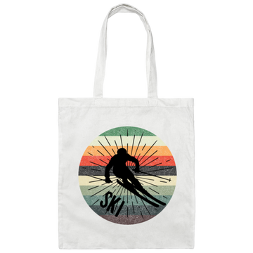 Ski Retro Skiing Mountain Winter Gift Canvas Tote Bag