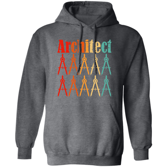 Architecture Student, Architect Compass Retro, Love Math, Love Compass Pullover Hoodie