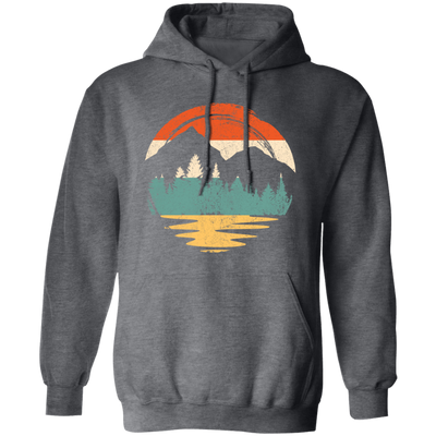 Vintage Mountain, Beach River Forest, Natural Retro, Sunset Cool Pullover Hoodie