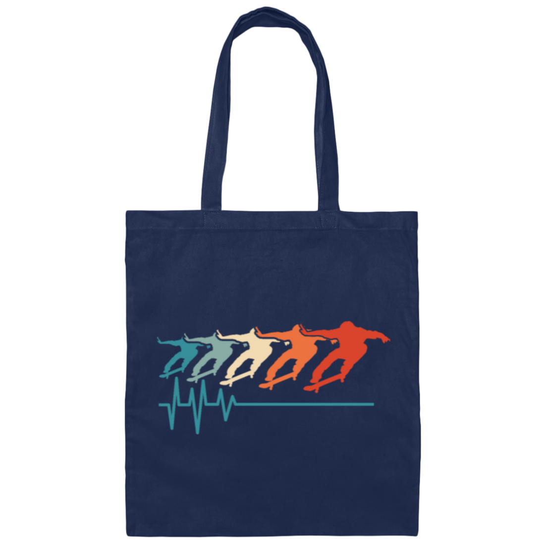 Best Skateboard, Love Skate Retro Style, Best Surfering Heartbeat Love Canvas Tote Bag