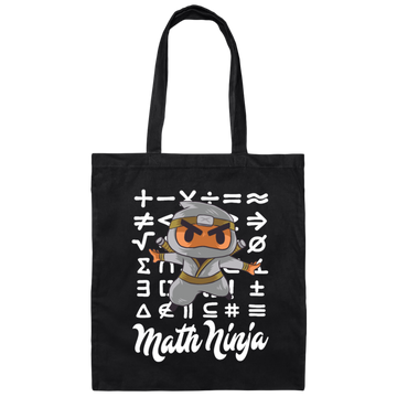 Funny Math Ninja, Love Math, Ninja Love Math, Best Math Lover, Ninja Gift Canvas Tote Bag