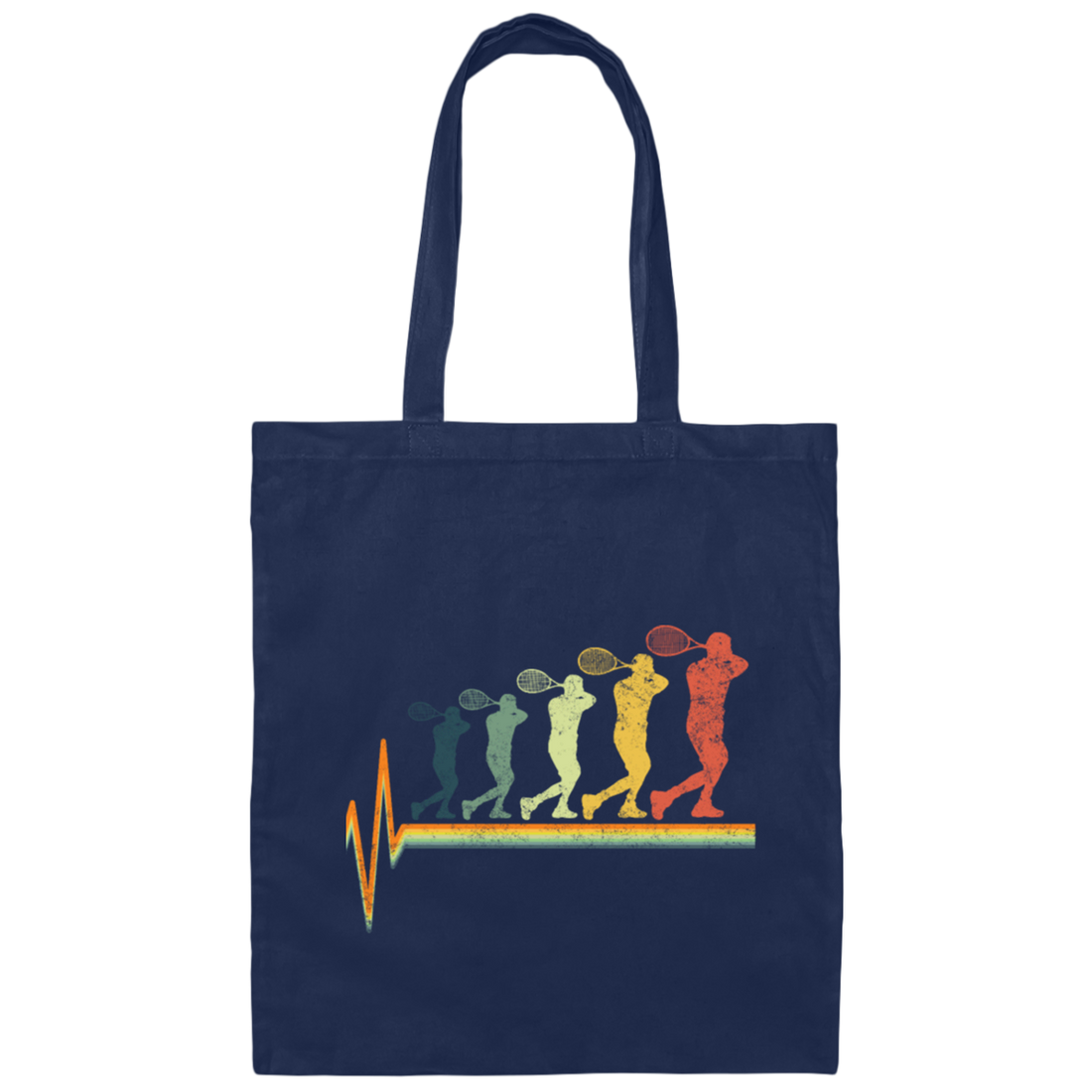 Retro Tennis, Vintage Heartbeat Best Canvas Tote Bag