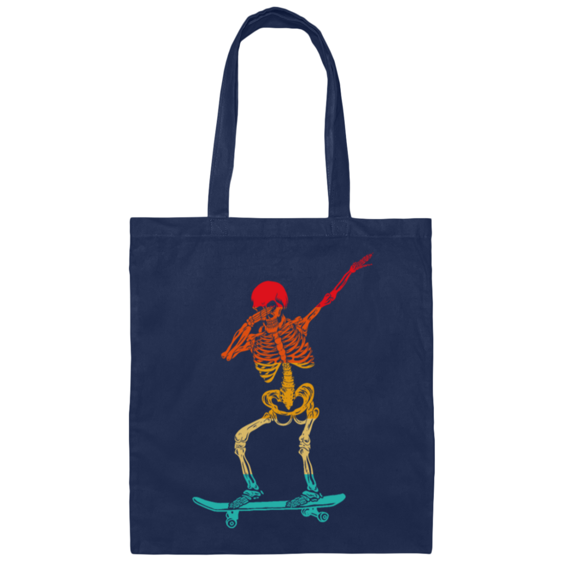 Cool Dabbing Skater Design For Men And Boys Skeleton Vintage Canvas Tote Bag