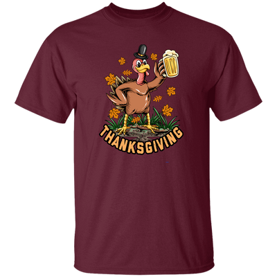 Turkey With Beer, Thanksgiving's Day, Thankful With Beer Unisex T-Shirt