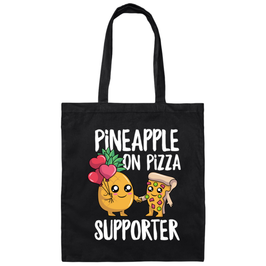 Funny Pizza Lover Pineapple And Pizza Supporter My Love Food Canvas Tote Bag