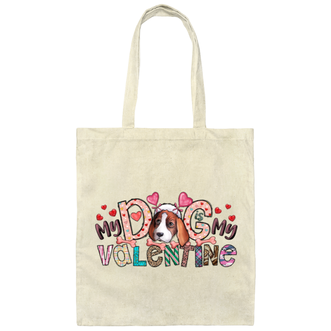 My Valentine Gift My Dog Heart Love Dog Canvas Tote Bag