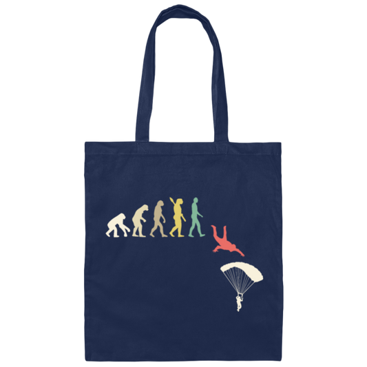 Retro Skydiving Evolution, Extreme Sports, Skydive Canvas Tote Bag