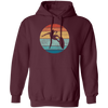 Surfing Distressed Beach, Vintage Surfer, Retro Surf Pullover Hoodie