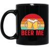 Beer Me, Retro Beer, Cheer Up, Retro Drinking Black Mug