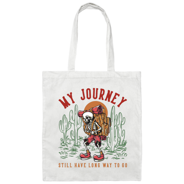 My Journey Still Have Long Way To Go, Skeleton Cowboy Canvas Tote Bag