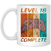 Level 18 Complete, 18th Birthday Gift, Eighteen Gamers, 18 Level Best Gift White Mug