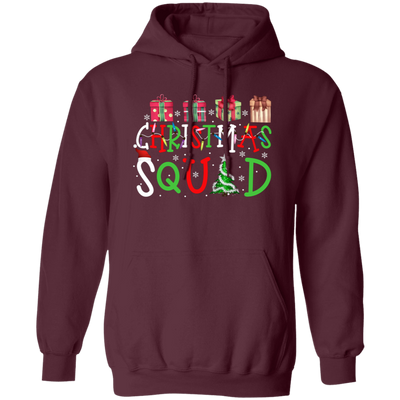 Christmas Squad, Christmas Gift Box, Xmas Light With Gift Box, Merry Christmas, Trendy Christmas Pullover Hoodie