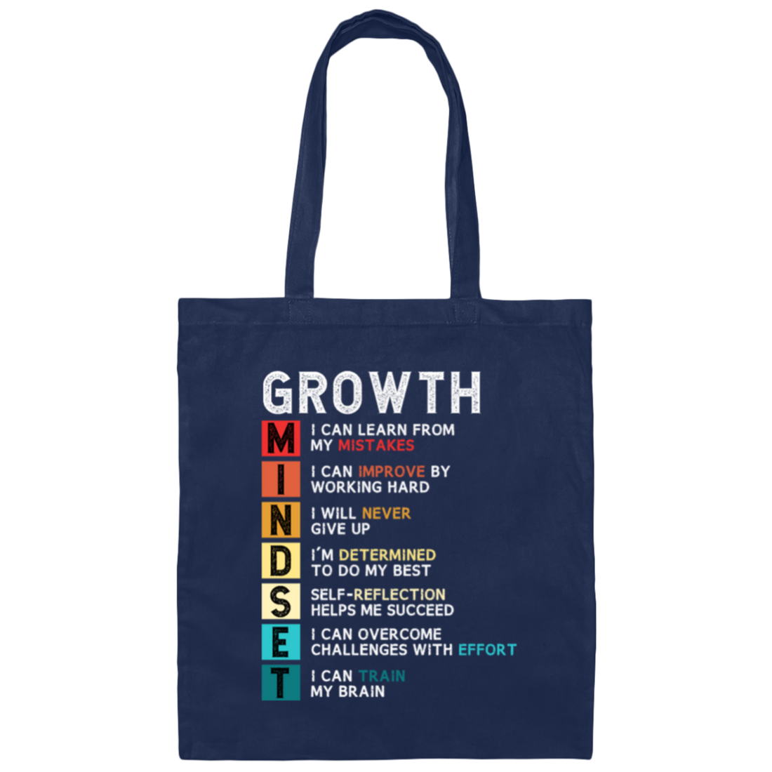 Mindset Gift, Growth Mindset, Retro Mindset Lover, Improve Yourself Canvas Tote Bag