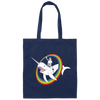 Retro Narwhal, Narwhal Rainbow Stormtrooper Canvas Tote Bag