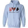 Peace Love Cupid, Leopard Heart, Cupid Lover, Valentine's Day, Trendy Valentine Pullover Hoodie