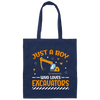 Just A Boy Who Loves Excavators, Excavator Driver Canvas Tote Bag