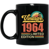 Hawaii 1964 Gift, Vintage 1964 Limited Gift, Retro 1964, Tropical Style Black Mug