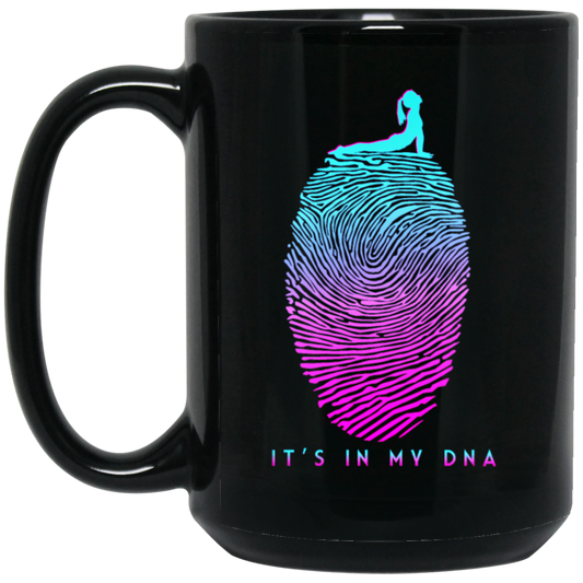Cute Yoga Gift, Yoga Fingerprint In My DNA Cobra, Lovely Girl Do Yoga Black Mug
