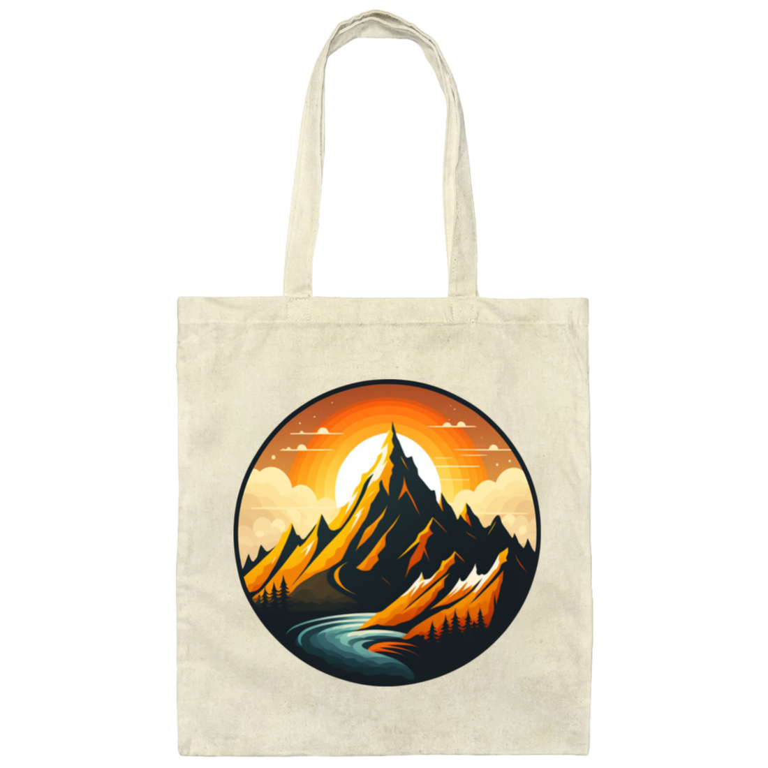Love Moountain, Best Landscape, Love Sunset, Mountain With Sunset Canvas Tote Bag