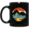 Vintage Mountain, Beach River Forest, Natural Retro, Sunset Cool Black Mug