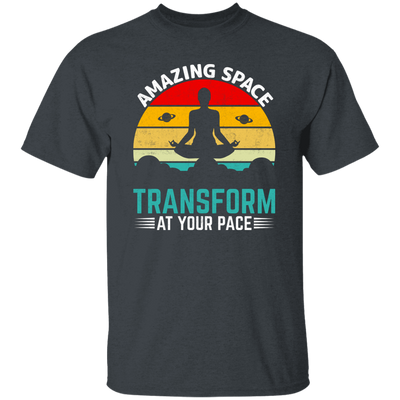 Amazing Space Transform At Your Pace, Retro Yoga Unisex T-Shirt