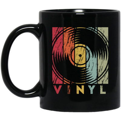 Used Look Vinyl Record Vinyl Retro Old School Music Perfect Gift Black Mug