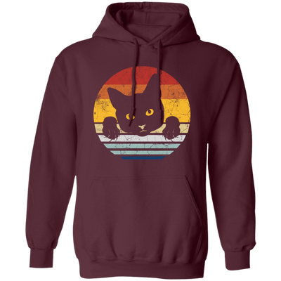 Black Cat Lover Gift, Kawaii Cat Retro Style, Best Cat Ever, Love Cat Pullover Hoodie