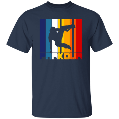 Retro Parkour Jumping, Birthday Gift, Free Running, Climbing Movement Unisex T-Shirt