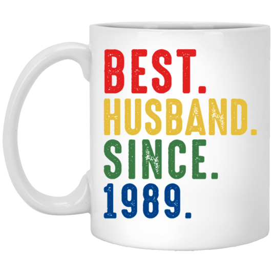 Bes  Husband Since 1989, Wedding Gift, 1989 Anniversary Gift White Mug