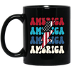 America, Flash America, American Flag, July 4th Black Mug