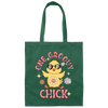 Easter Gift, Chick Love Gift, Chicken Lover, One Groovy Chick Gift, Retro Style Canvas Tote Bag