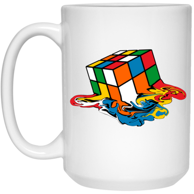 Melting Rubik's Cube, Cube Toy, Rubik Fan, Love Rubik, Cube Player Gift White Mug