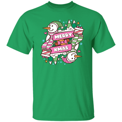 Merry Xmas, Trendy Snowman, Pinky Snowman, Pink Christmas, Merry Christmas, Trendy Christmas Unisex T-Shirt