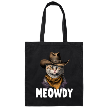 Cat Meme, Love Cat, Swag Cat, Meowdy Love Gift, Meow Howdy, Funny Cat Gift Canvas Tote Bag