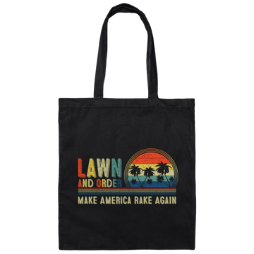 Retrp Lawn and Order Make America Rake Again Canvas Tote Bag