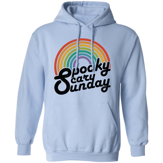 Spooky, Scary, Sunday, Rainbow Spooky, Retro Scary Pullover Hoodie