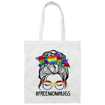 Freemomhugs, Freehug, Messy Buns, Lgbt Pride, Lgbt Canvas Tote Bag