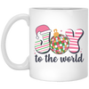 Joy To The World, Disco Ball, Tis The Season, Disco Verse White Mug