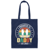 Promoted To Daddy, Retro Dad And Son, Father's Day Gifts Canvas Tote Bag