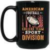 American Football Gift, College Team Sport Dividion, Football Team Black Mug