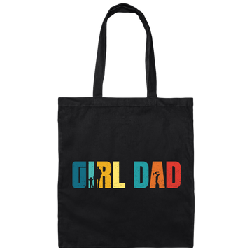 Girl Dad, Daughter's Dad, Father's Day Gifts, Retro Daddy Canvas Tote Bag