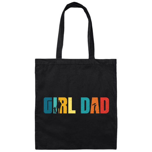 Girl Dad, Daughter's Dad, Father's Day Gifts, Retro Daddy Canvas Tote Bag