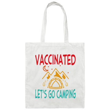 Funny Vaccination and Camping Hiking Vaccinated Gift For Camping Lovers Vintage Canvas Tote Bag