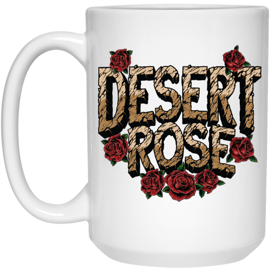 Desert Rose, Retro Roses, Cowboy Roses Lover White Mug