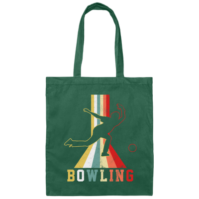 Colorful Bowling, Sporty Retro, Boy Gift, Bowling Lover Gift Canvas Tote Bag