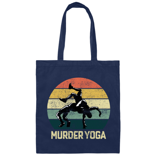 Funny Wrestling, Brazilian Jiu-jitsu, Murder Yoga, Martial Arts Vintage Sportsmen Canvas Tote Bag